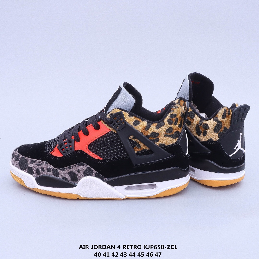 2020 Cheetah Print Air Jordan 4 Black Yellow